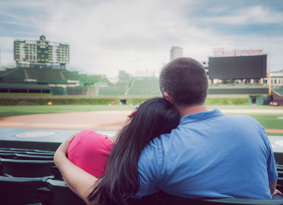 wrigley field engagement photos