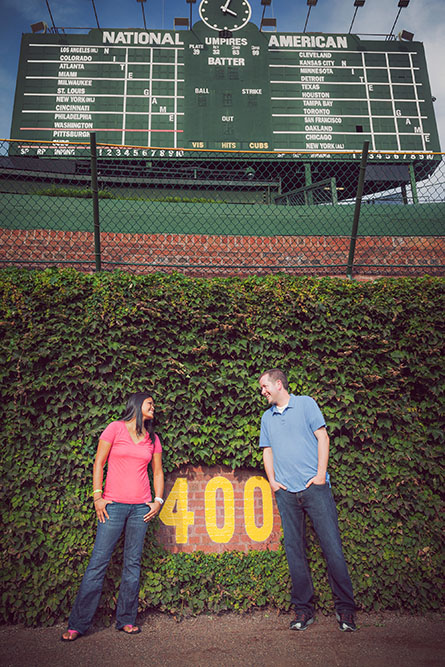 wrigley field engagement photos
