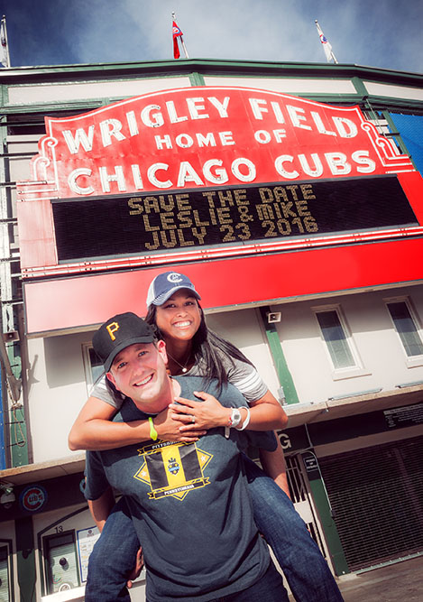 wrigley field engagement photos
