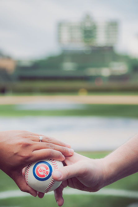 wrigley field engagement photos